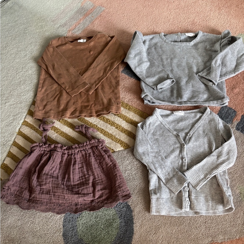 Jamie Kay Long Sleeve Kids' Tops - Brown and Gray